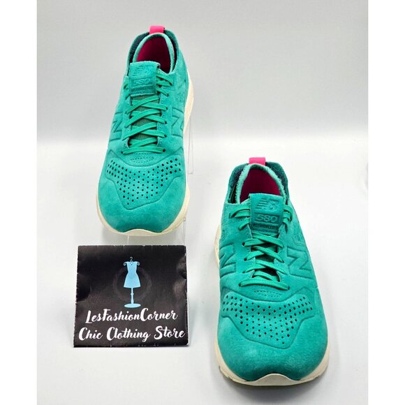 New Balance Women's Teal Blue Suede 580 Deconstructed Running Shoes Size 9 2489 - Picture 2 of 16